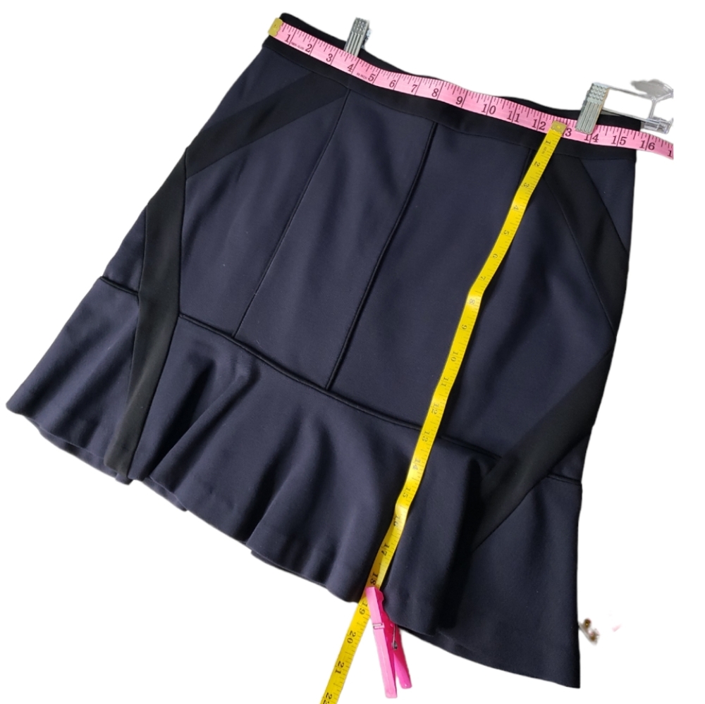 Ann Taylor colorblock Paneled  Flounce skirt 8 Ponte Knit Career Office Academia